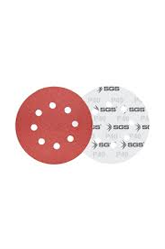 SGS 115mm 8 Delikli Cırtlı Zımpara P80 Kum (Aluminium Oxide)